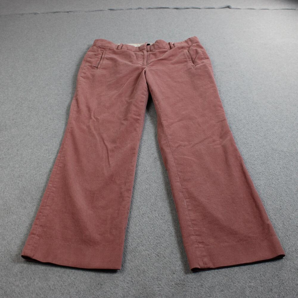 J Crew Pants Women 10 Tall Pink Corduroy Chino Straight Stretch Cropped Ankle